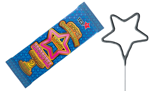  Бенгальские свечи фигурные 2 шт "Звездочка"  в Новосибирске